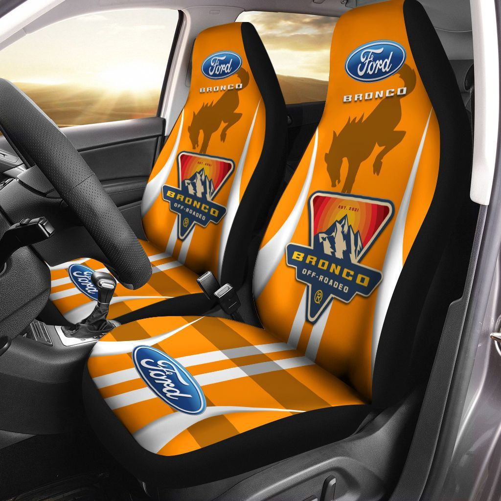 Ford Bronco Car Seat Cover (Set Of 2) Ver 2 (Red)