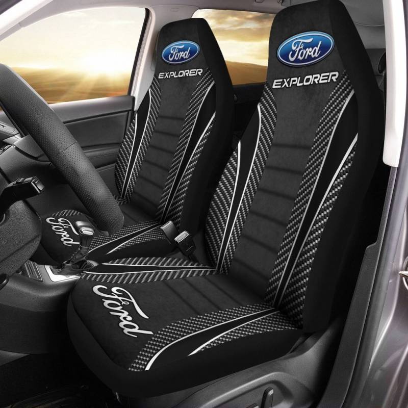 Dodge Durango VTH Car Seat Cover (Set of 2) Ver 1 (Black)