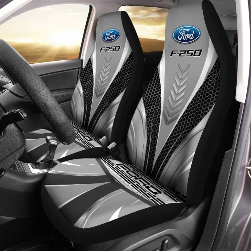 Ford F250- BDA Car Seat Cover (Set of 2) Ver1 (Black)