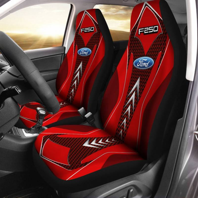 Ford F250- BDA Car Seat Cover (Set of 2) Ver1 (Black)