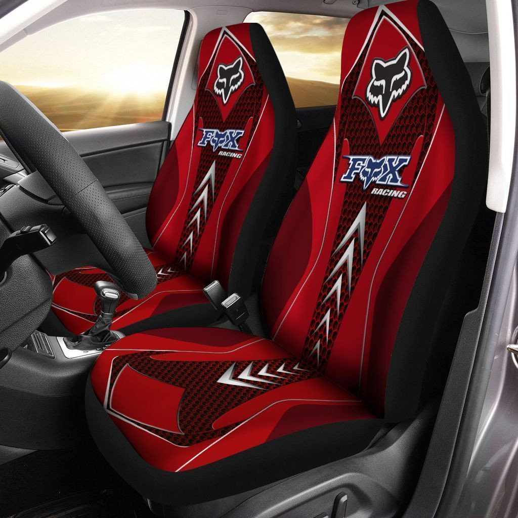 FOX racing TIN  Car Seat Cover (Set of 2) Ver 2 (Black)