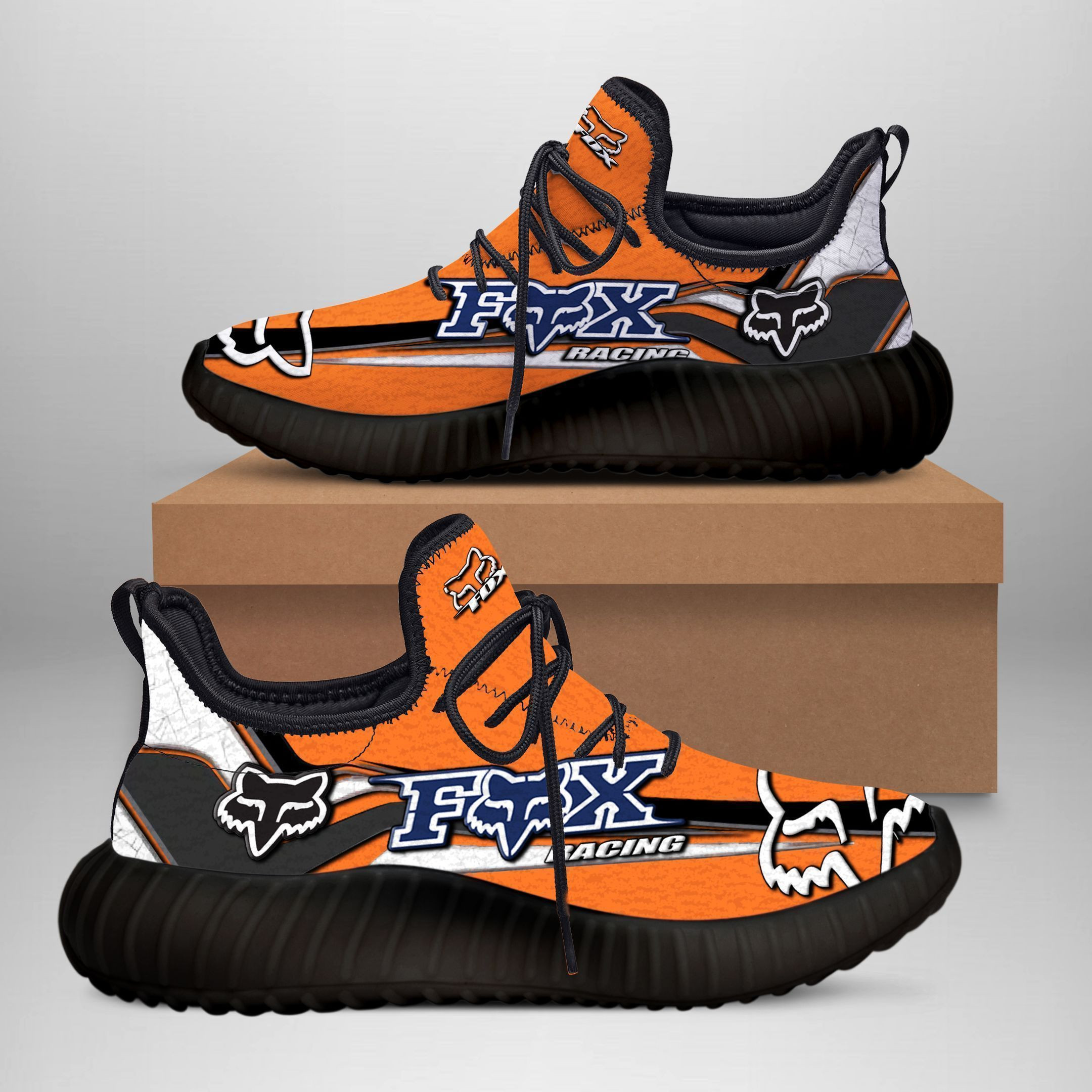 3D Printed FOX Racing TIN  Sneakers Ver 1 For Men & Women (Grey)