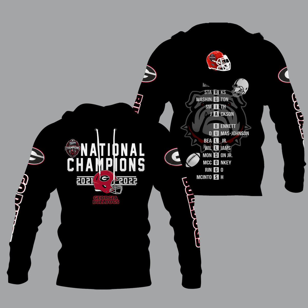Georgia Bulldogs 2022 National Champions Back Polo Shirt - v5