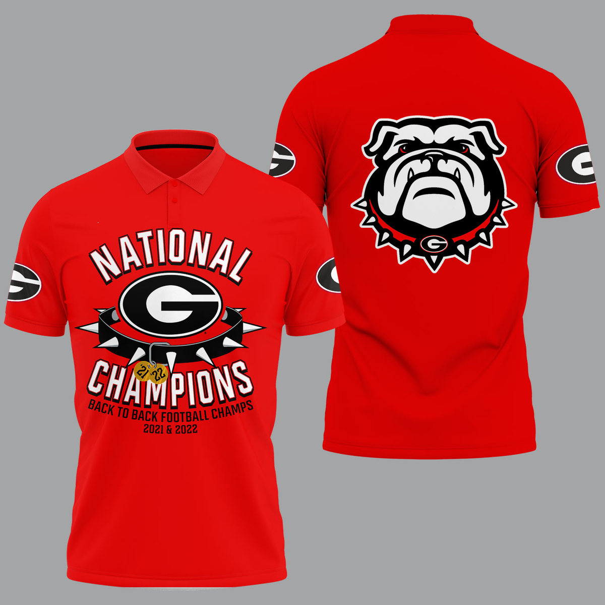 Georgia Bulldogs 2022 National Champions Red Shirts - v10