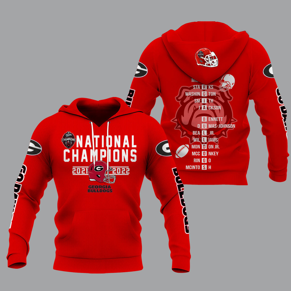 Georgia Bulldogs 2022 National Champions White Shirts - v9