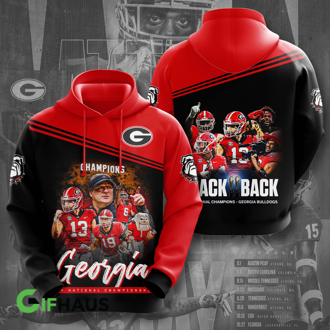 Georgia Bulldogs 2022 National Champions Red Shirts - v9