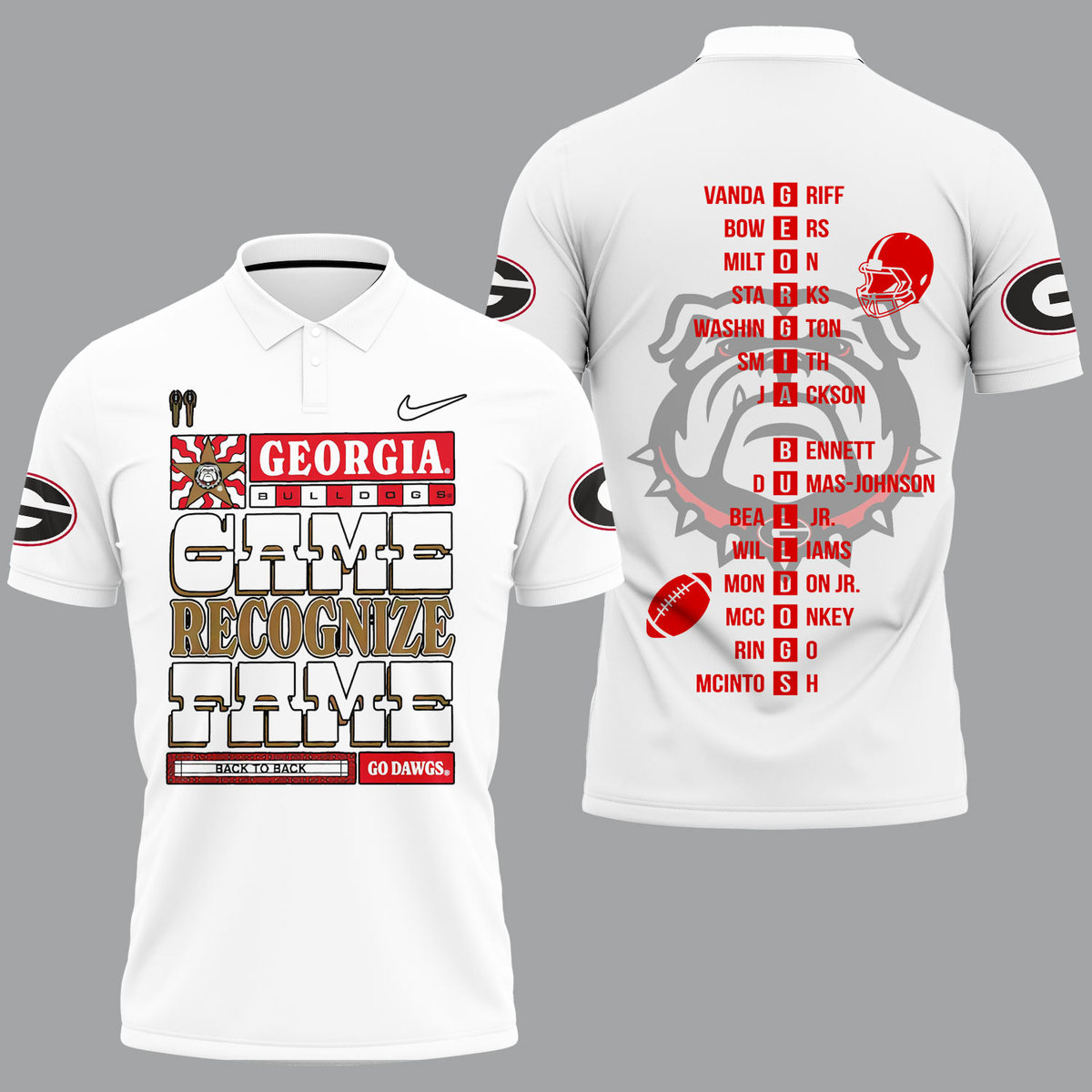 Georgia Bulldogs 2022 National Champions White Polo Shirt - v5
