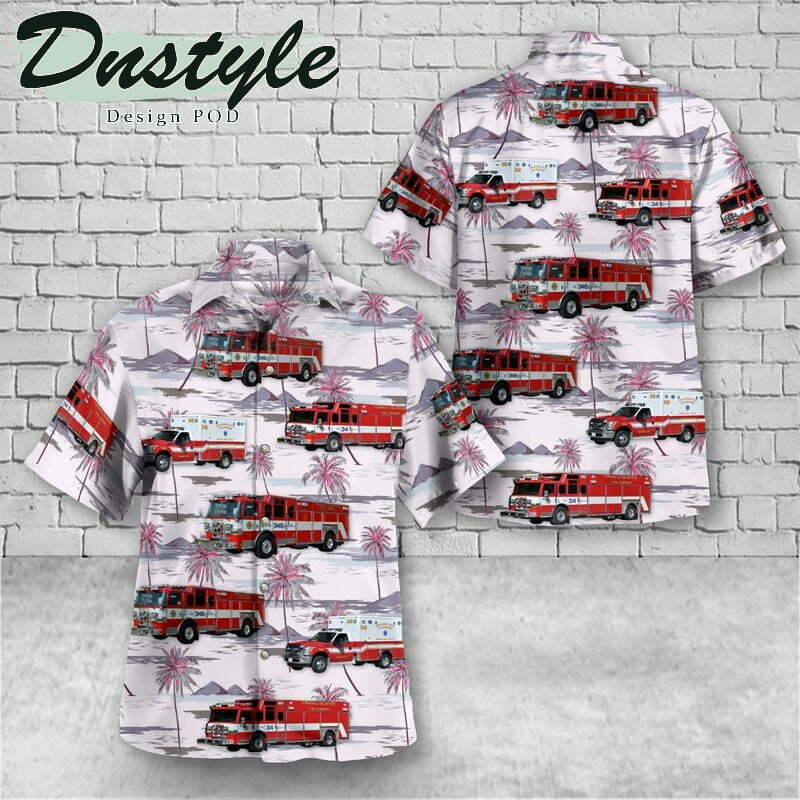 Tasmania Fire Service Tfs Isuzu Fire Truck Hawaiian Shirt