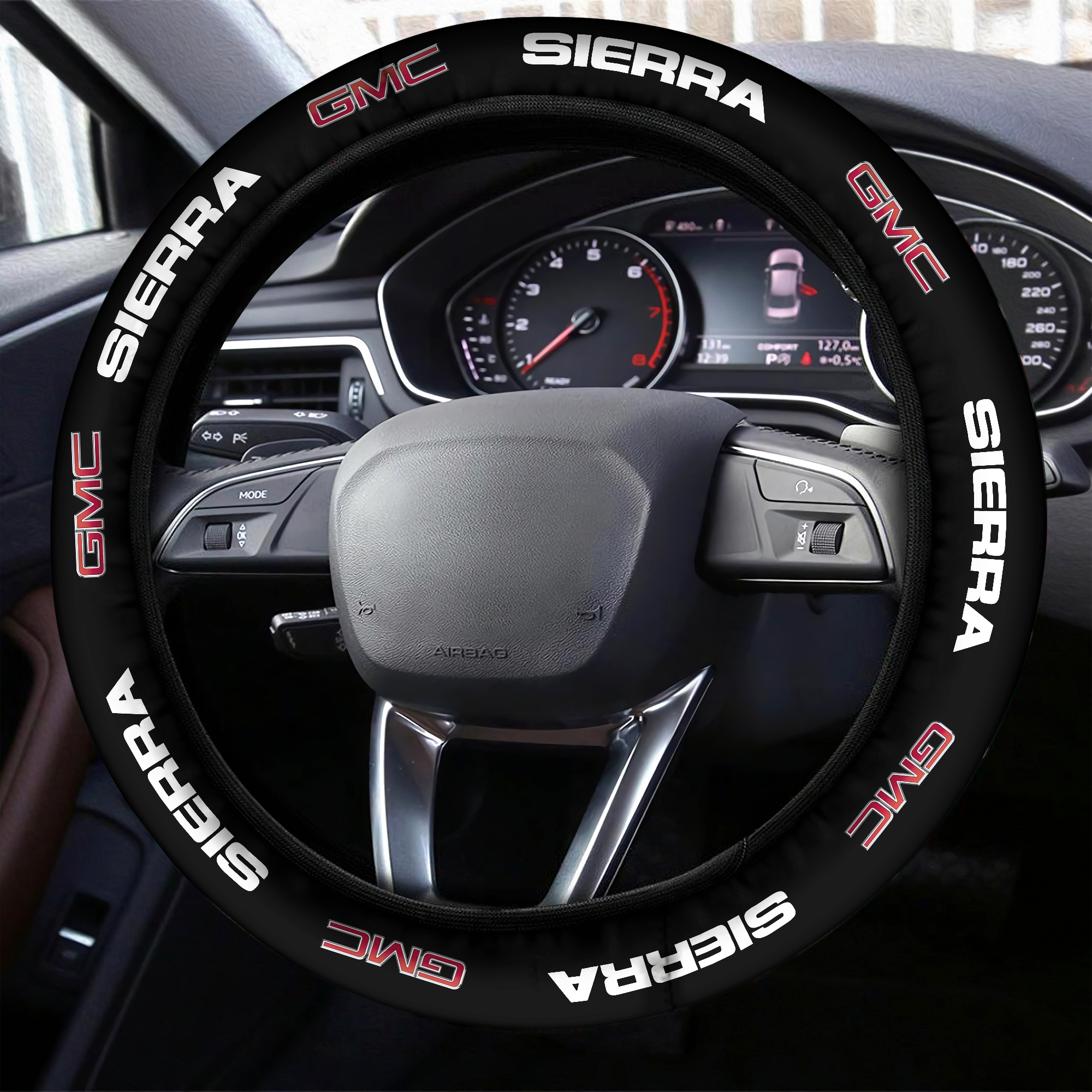 GMC SIERRA Steering Wheel Cover Black