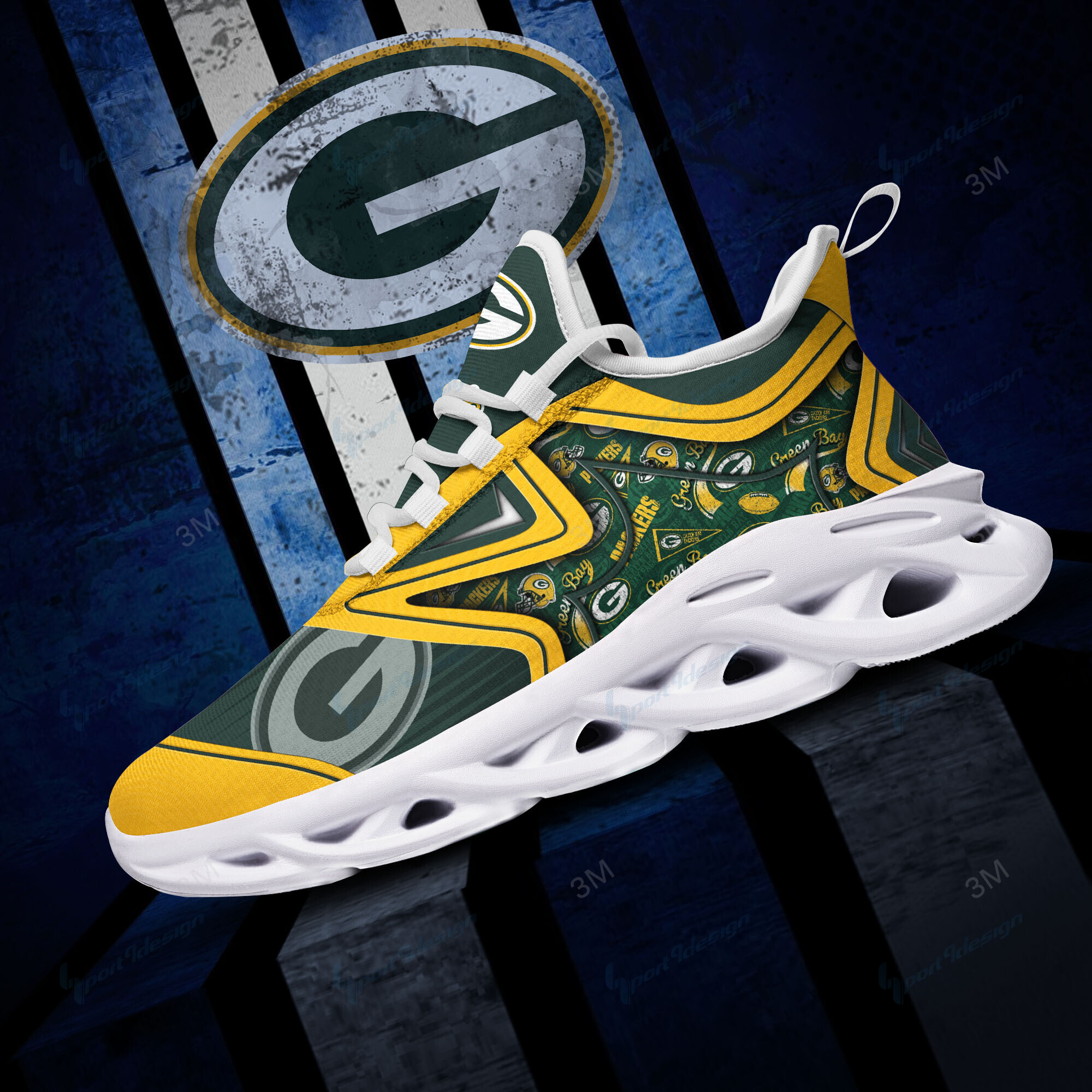 Green Bay Packers Running Sneakers Bg896 