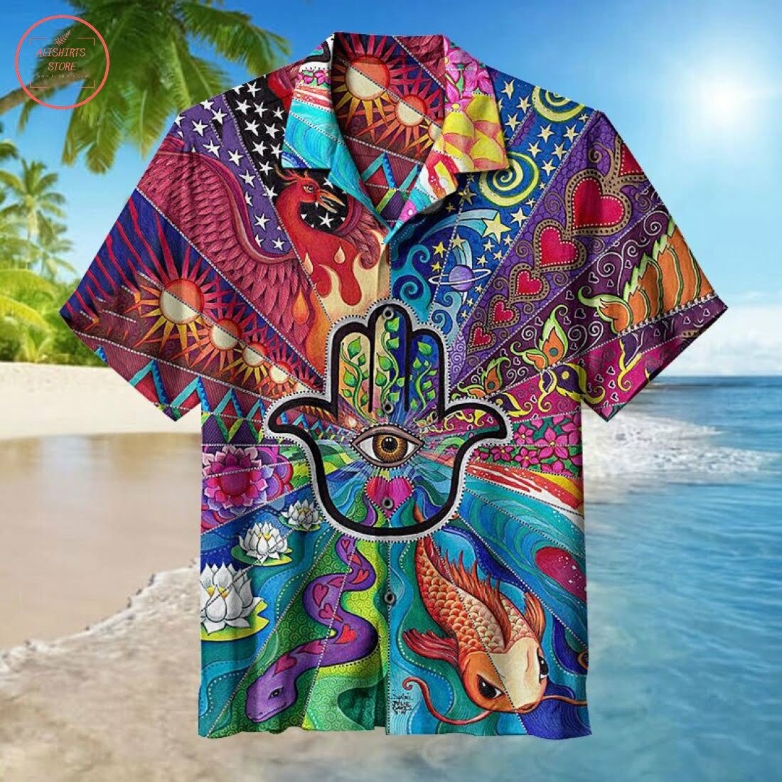 Gun And Rose Hawaiian Shirt