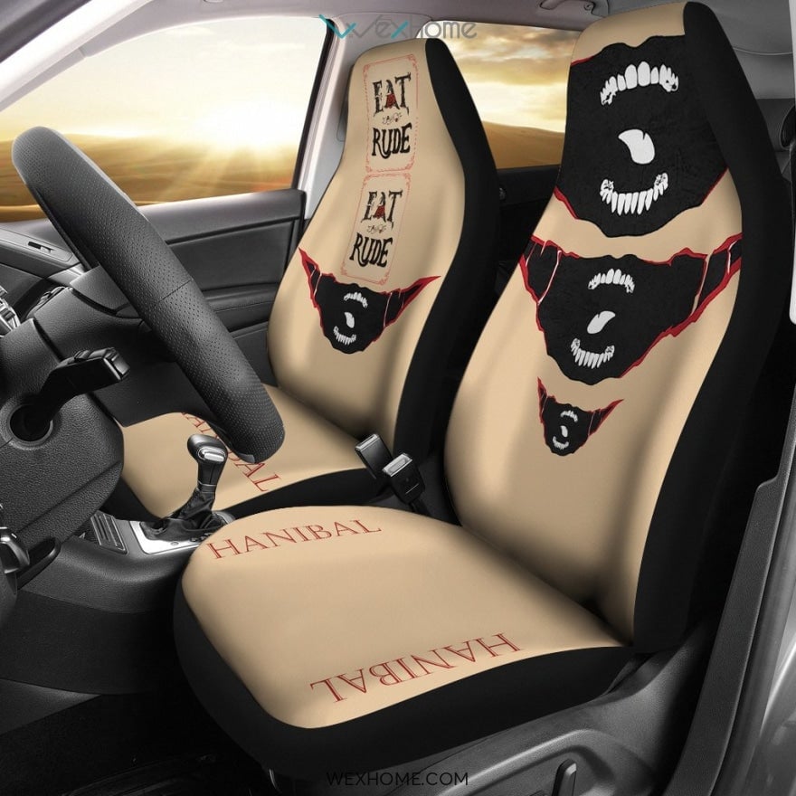 Happy Text Rainbow Gummy Bear Patterns In Square Car Seat Covers