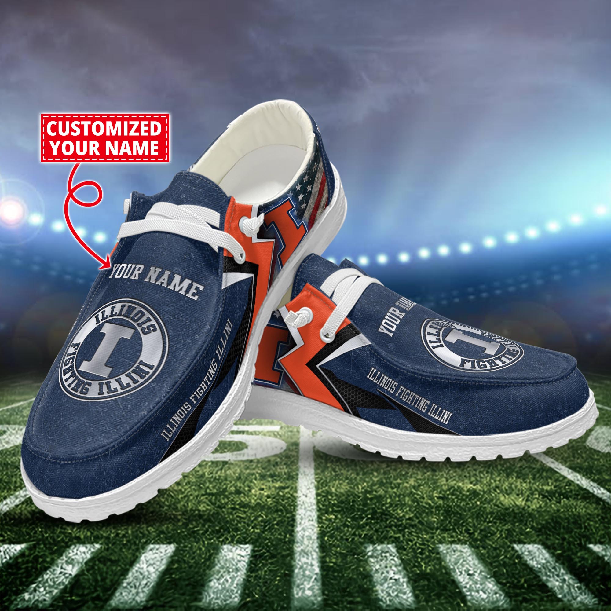 SMU Mustangs Personalized Hey Dude Sports Shoes - Custom Name Design