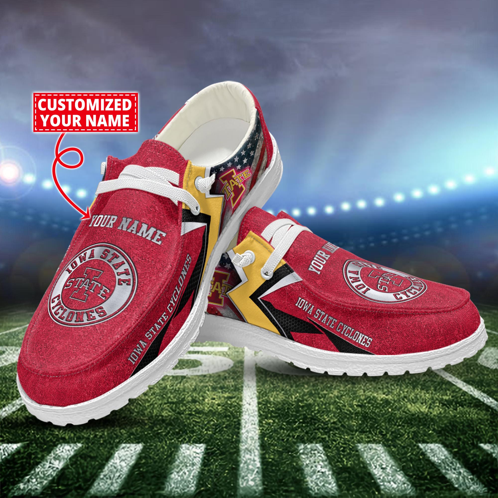 Nebraska Cornhuskers Personalized Hey Dude Sports Shoes - Custom Name Design