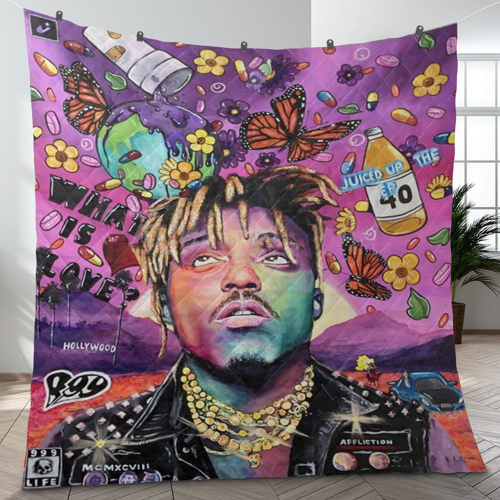 Juice Wrld Rapper 2 Fan Gift, Juice Wrld Rapper Quilt Blanket 