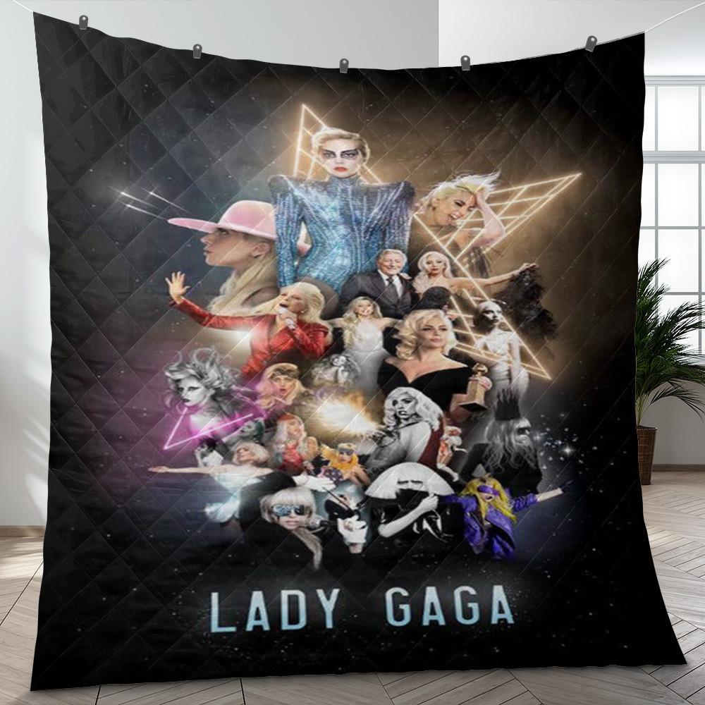 Lady Gaga Singer Fan Gift, Lady Gaga Album Covers Quilt Blanket 