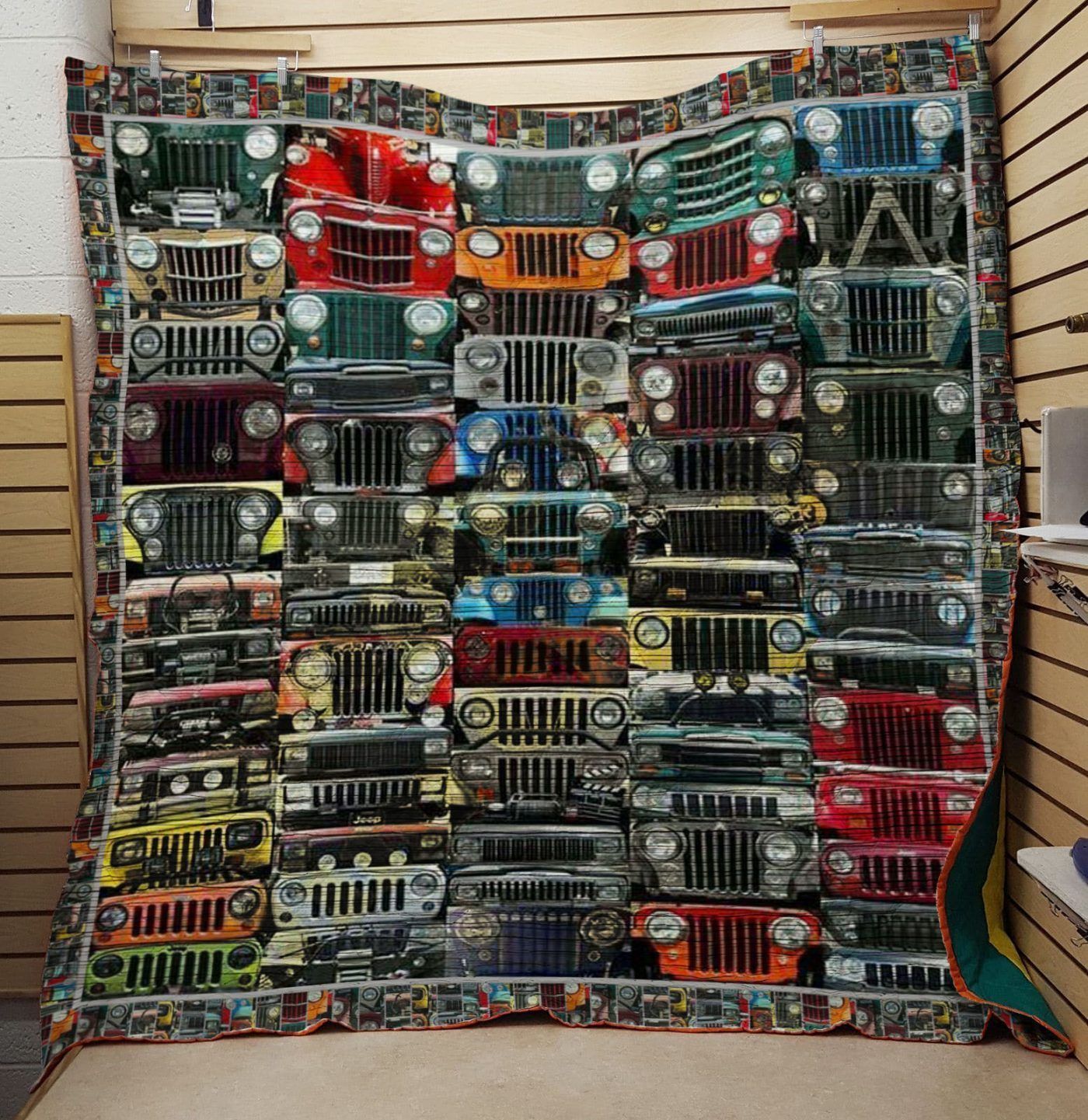 Jeep and Flowers Quilt Bed Set Quilt Blanket