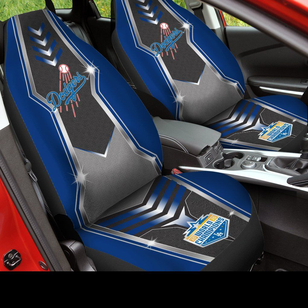 Los Angeles Dodgers Custom Name Red Car Seat Covers (SET OF 2) - v2