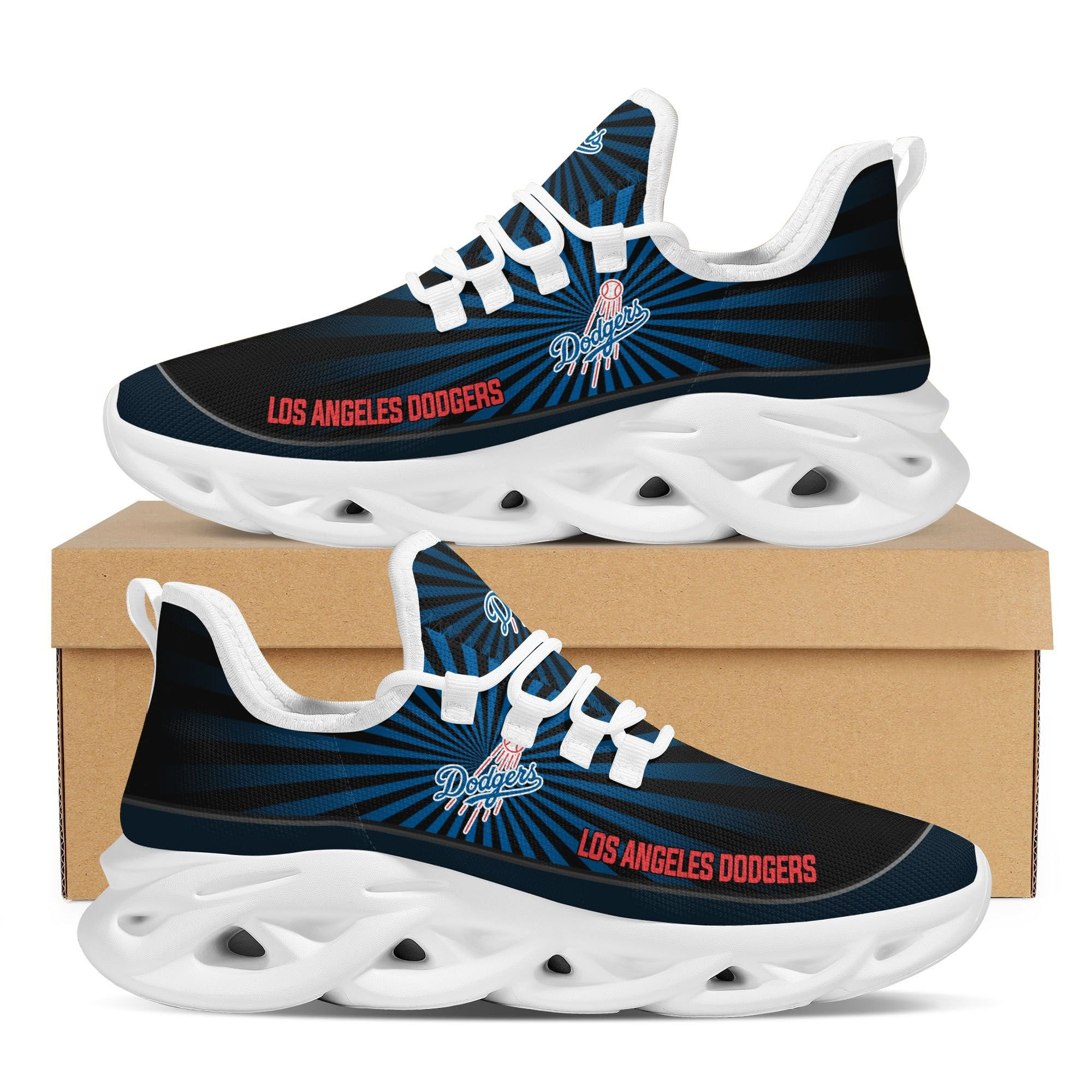 Los Angeles Dodgers Cracked Design Trending Max Soul Clunky Sneaker Shoes  Custom Name Personalized