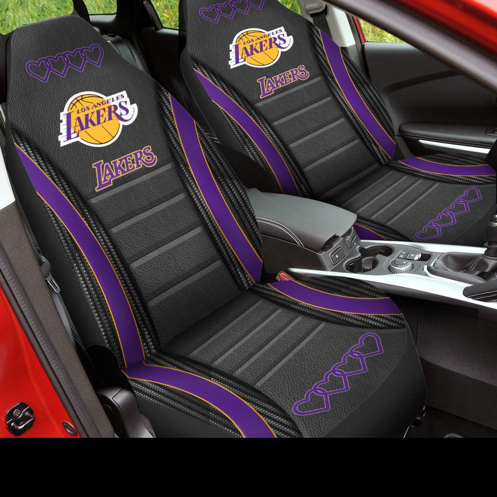 Los Angeles Lakers Custom Name Car Seat Covers (SET OF 2) - v3