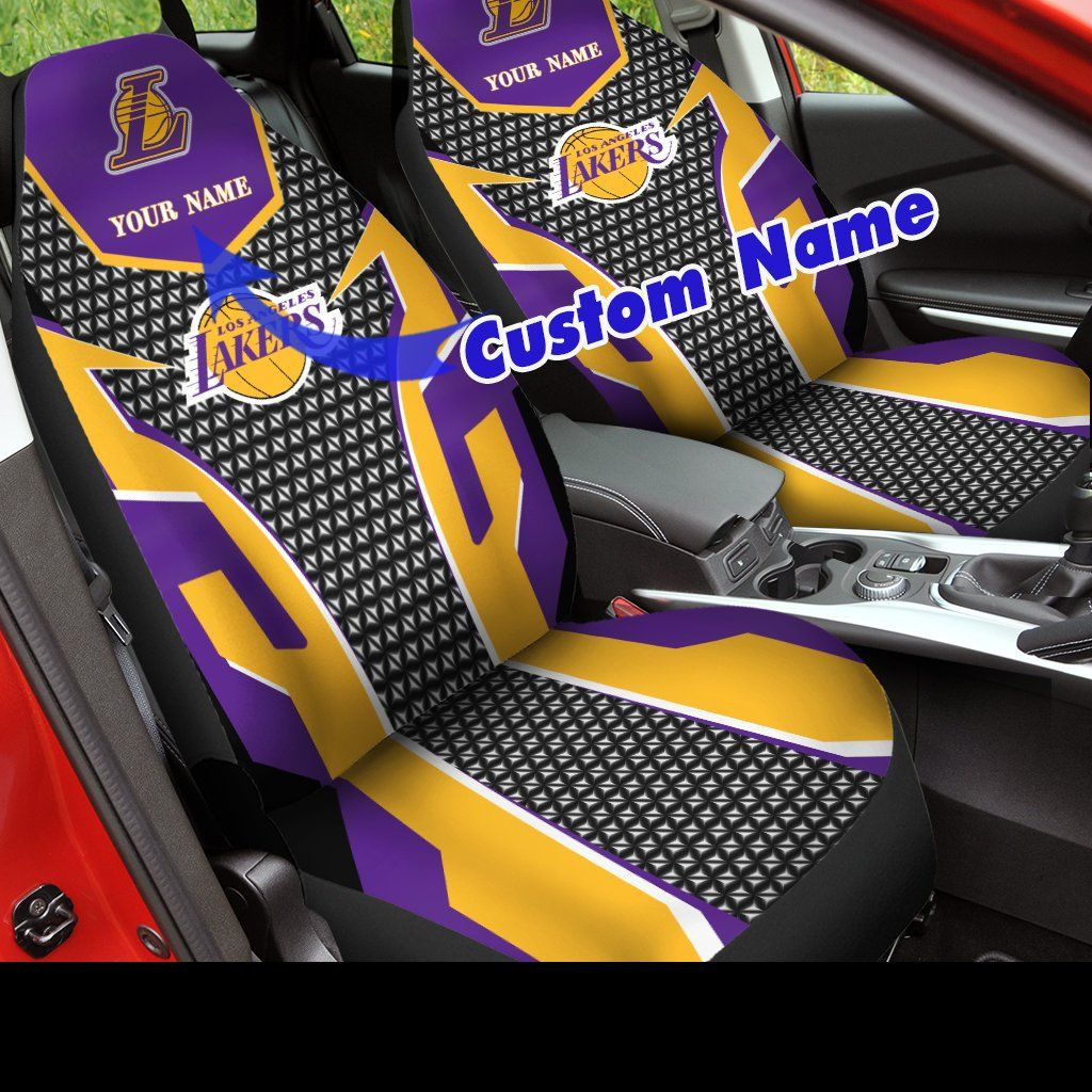 Los Angeles Lakers Custom Name Car Seat Covers (SET OF 2) - v2