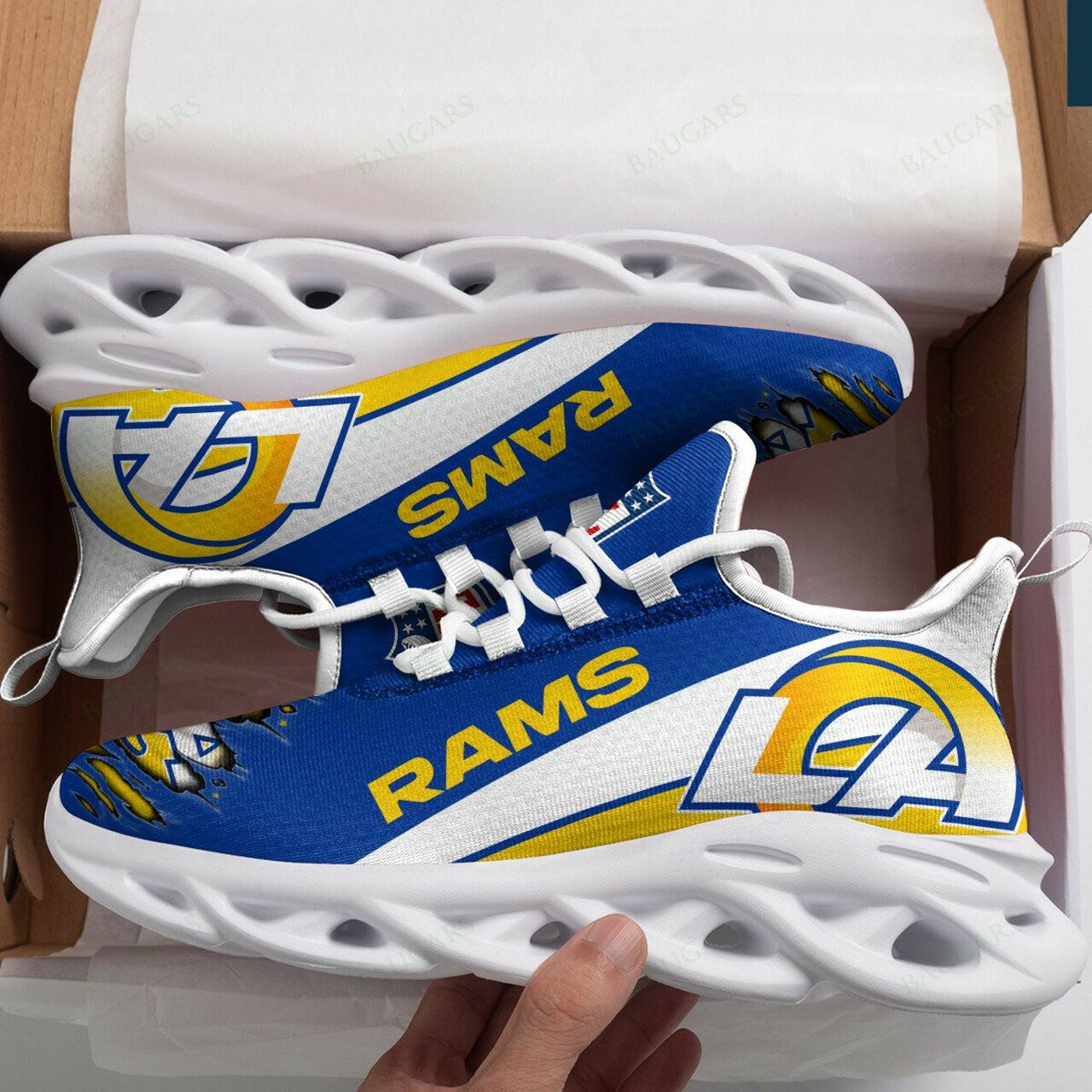 Los Angeles Rams Running Sneakers Art 215