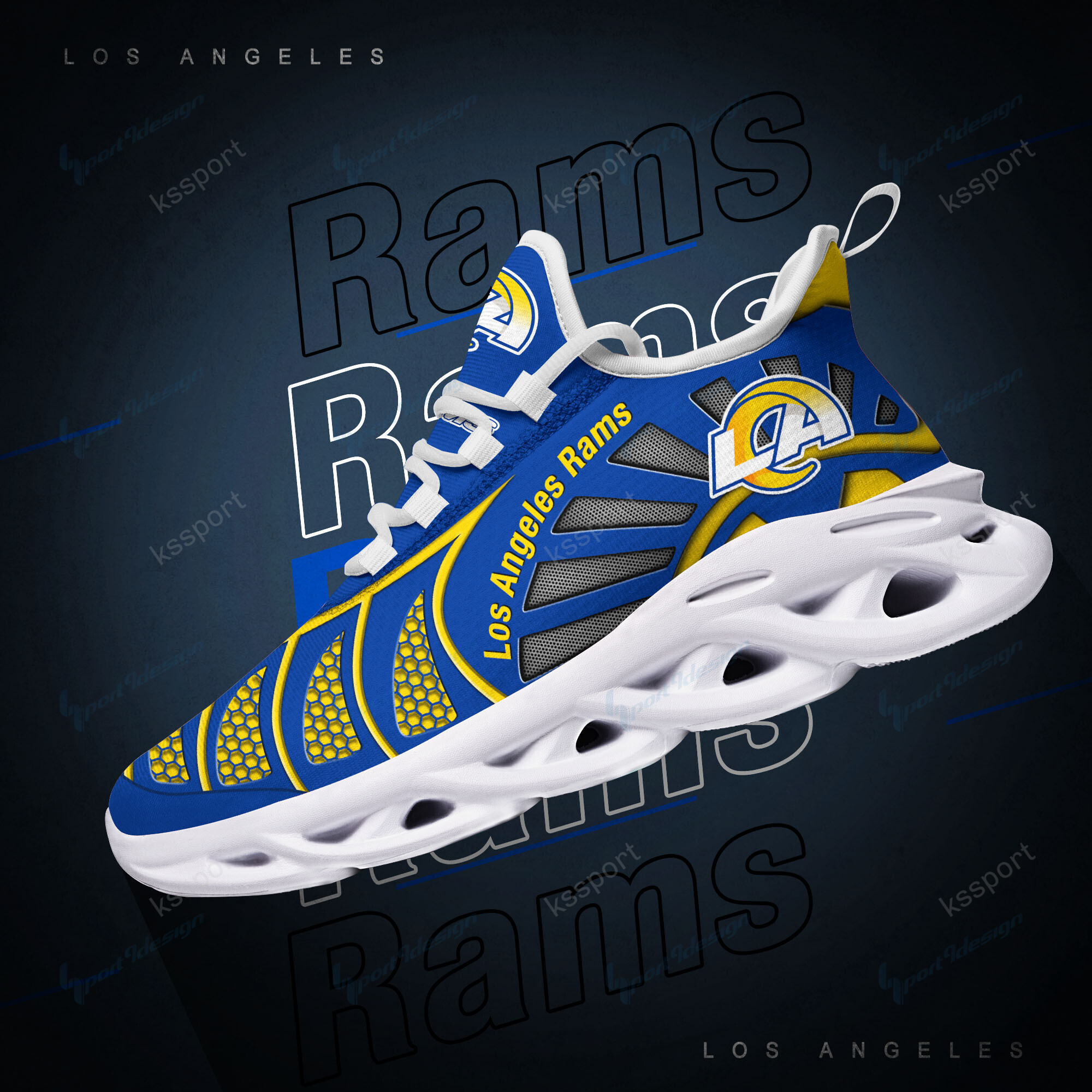 Los Angeles Rams Running Sneakers Art 852