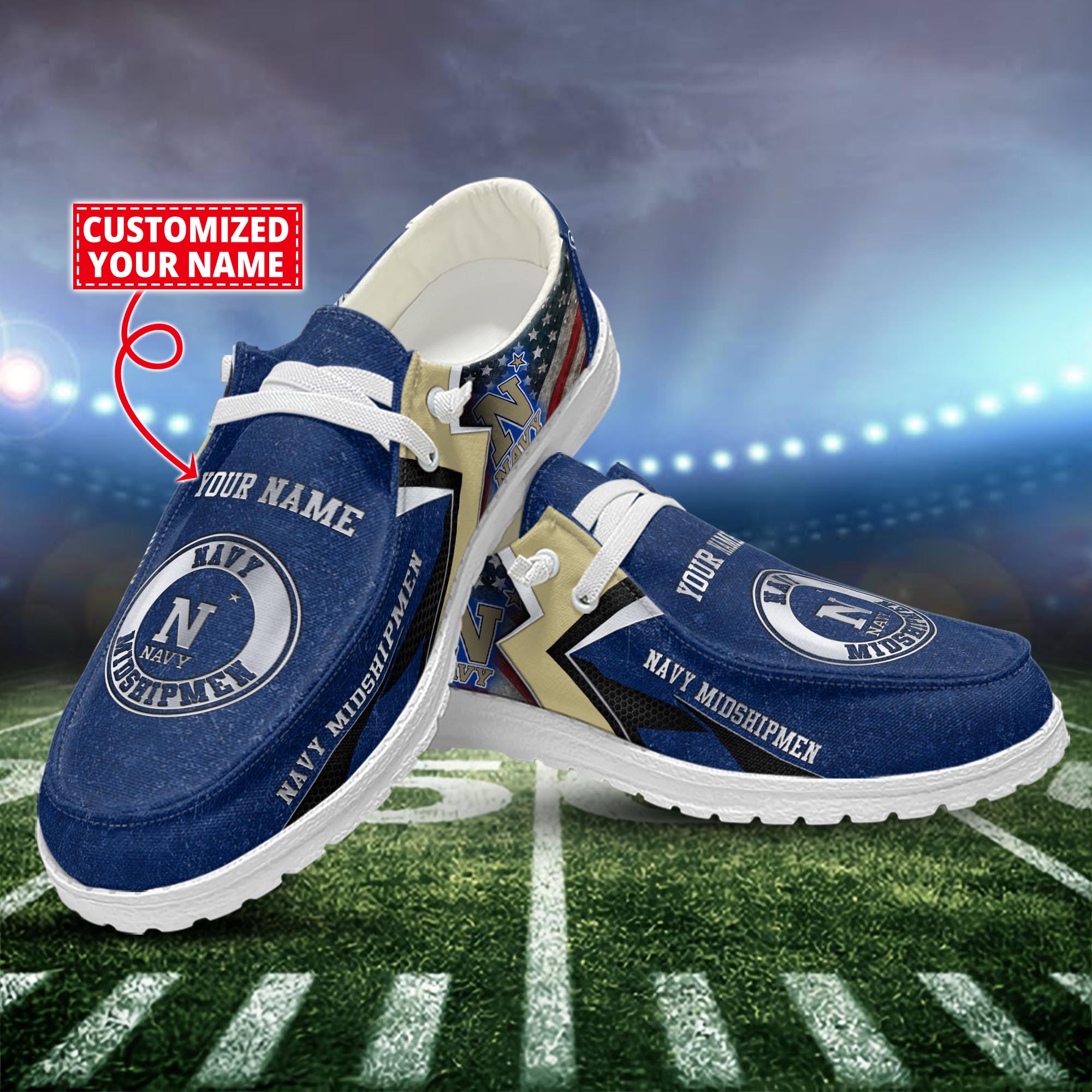 Illinois Fighting Illini Personalized Hey Dude Sports Shoes - Custom Name Design