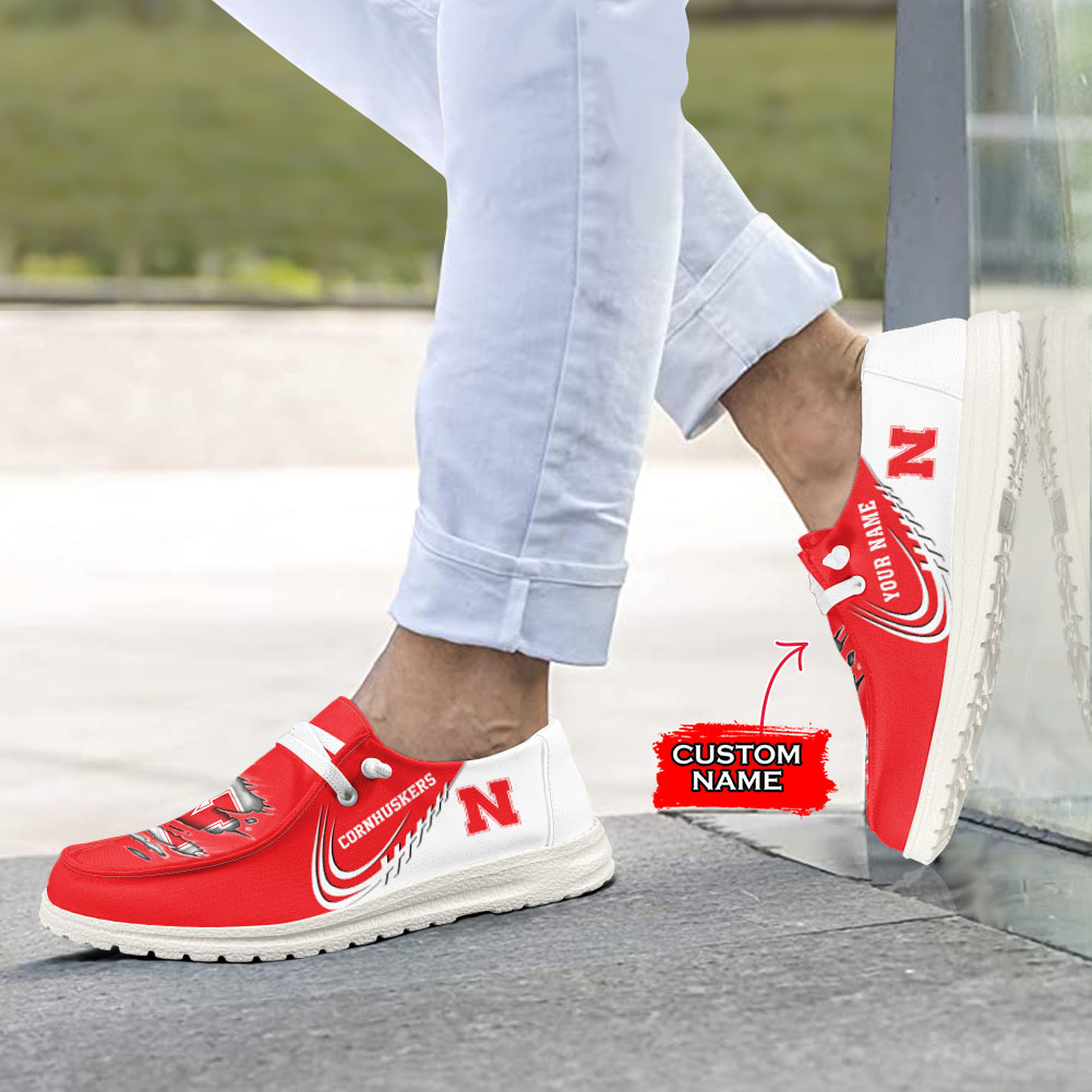 Miami Hurricanes Personalized Hey Dude Sports Shoes - Custom Name Design