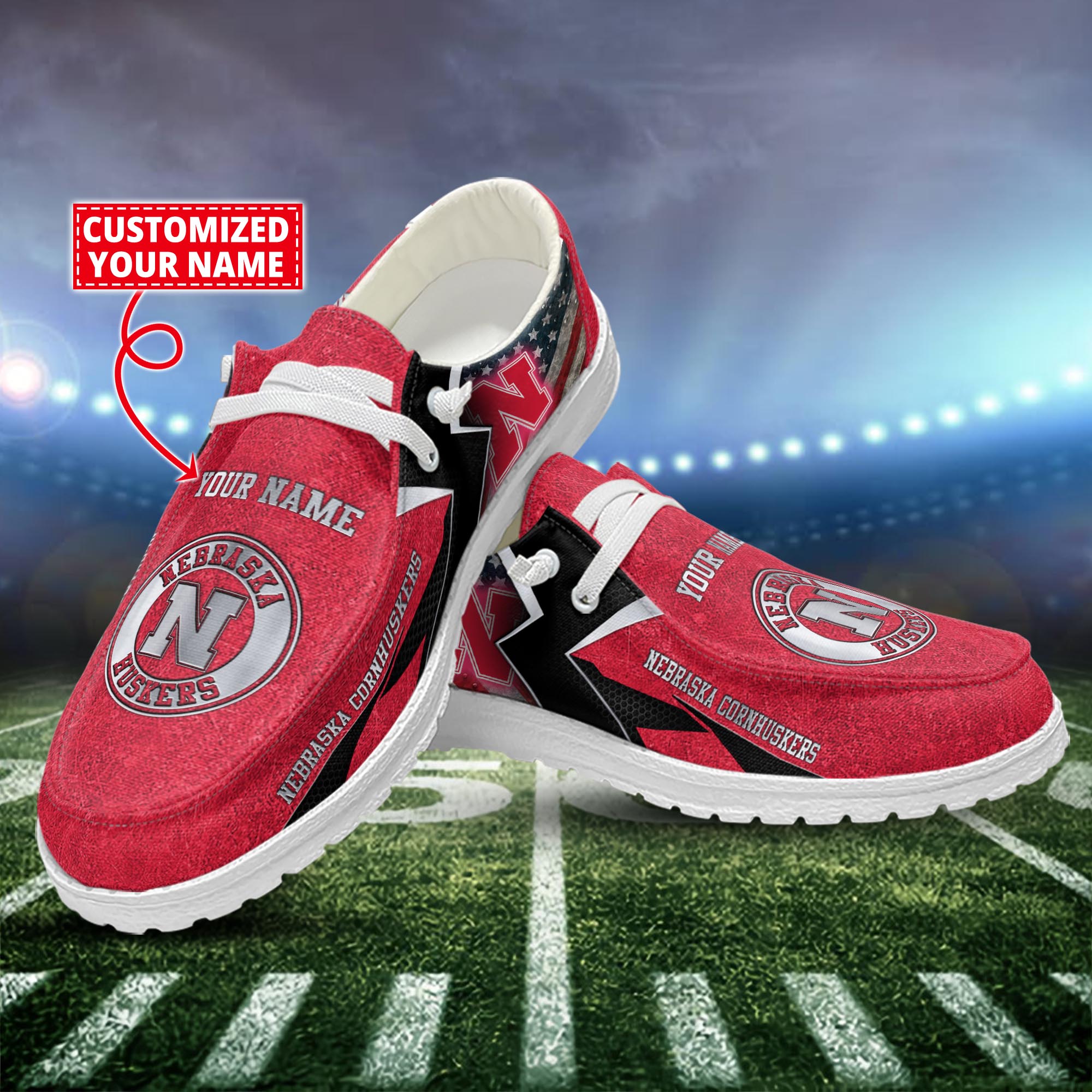 Ohio State Buckeyes Personalized Hey Dude Sports Shoes - Custom Name Design