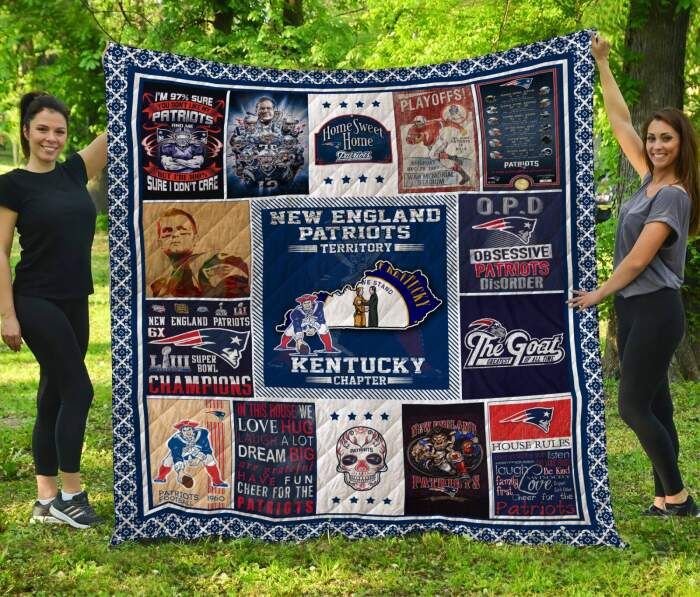 New England Patriots Arizona 3D Quilt Blanket, Fleece Blanket 