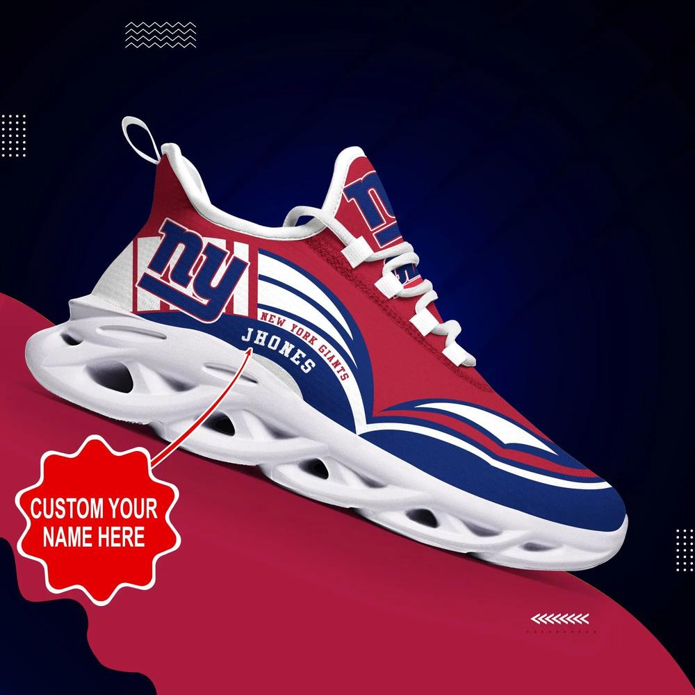New York Giants Max Soul Shoes Custom Name Sneakers 