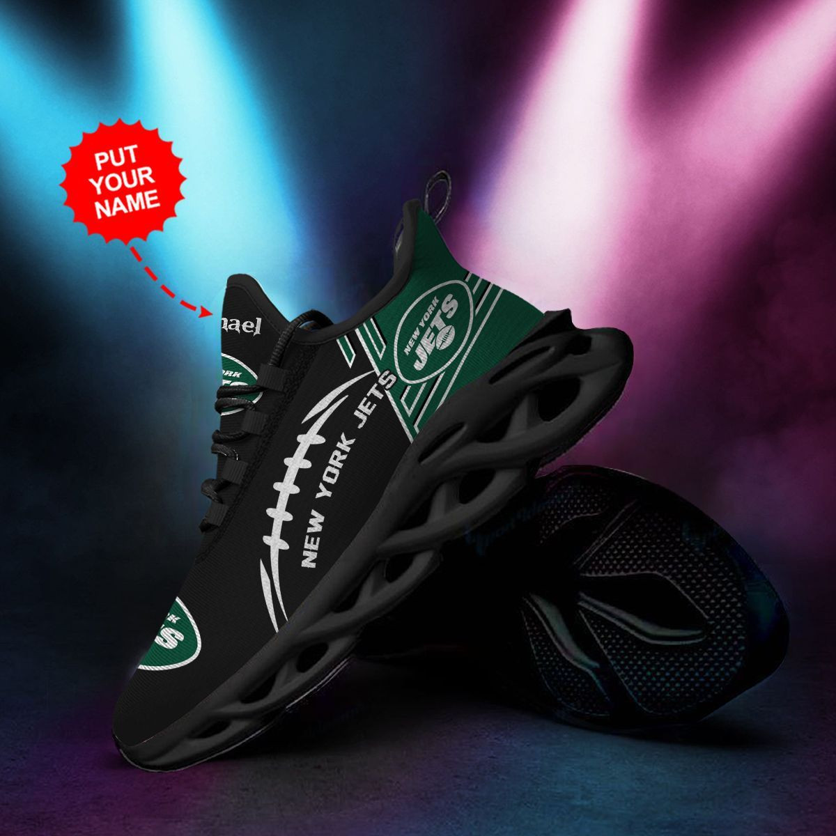 New York Jets Custom Name Personalized Max Soul Sneakers Shoes 
