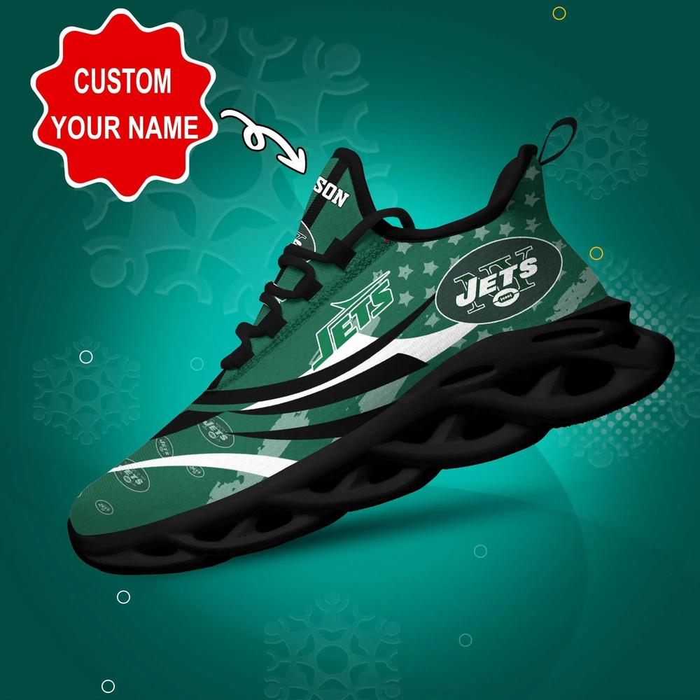 New York Jets Max Soul Shoes Custom Name Sneakers 