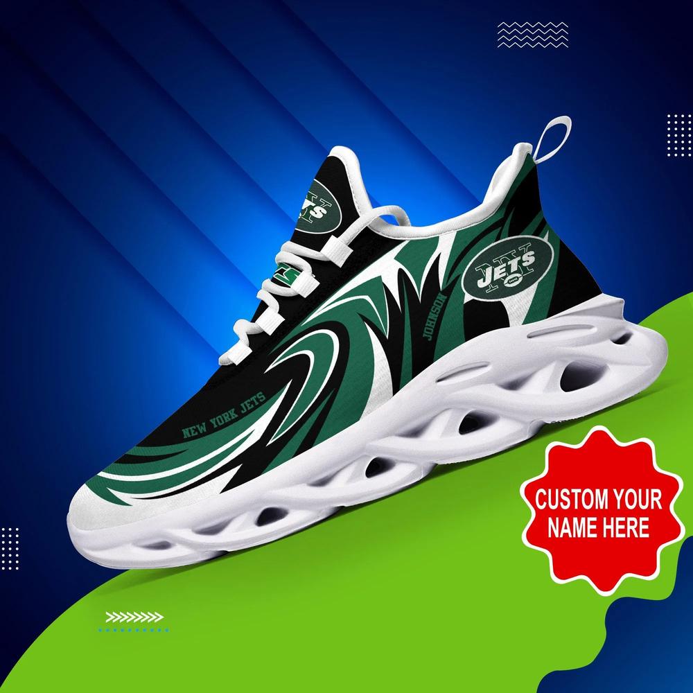 New York Jets Max Soul Shoes Custom Name Sneakers 