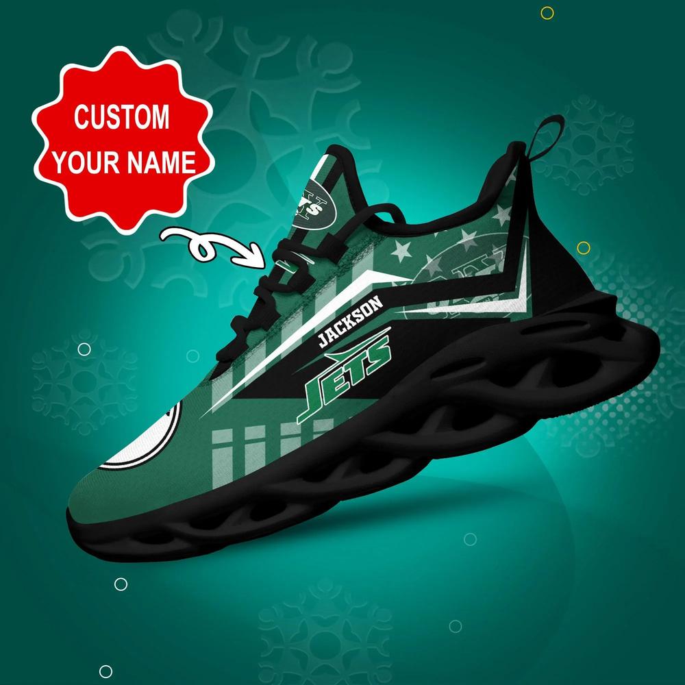 New York Jets Max Soul Shoes Custom Name Sneakers 