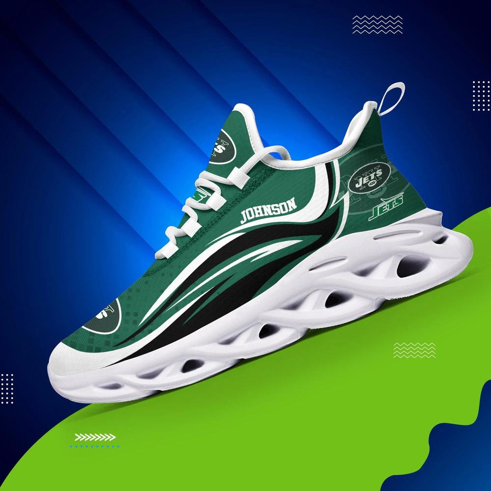 New York Jets Max Soul Shoes Custom Name Sneakers 