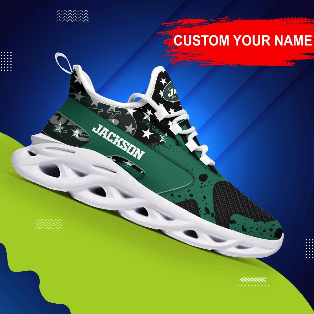 New York Jets Max Soul Shoes Custom Name Sneakers 