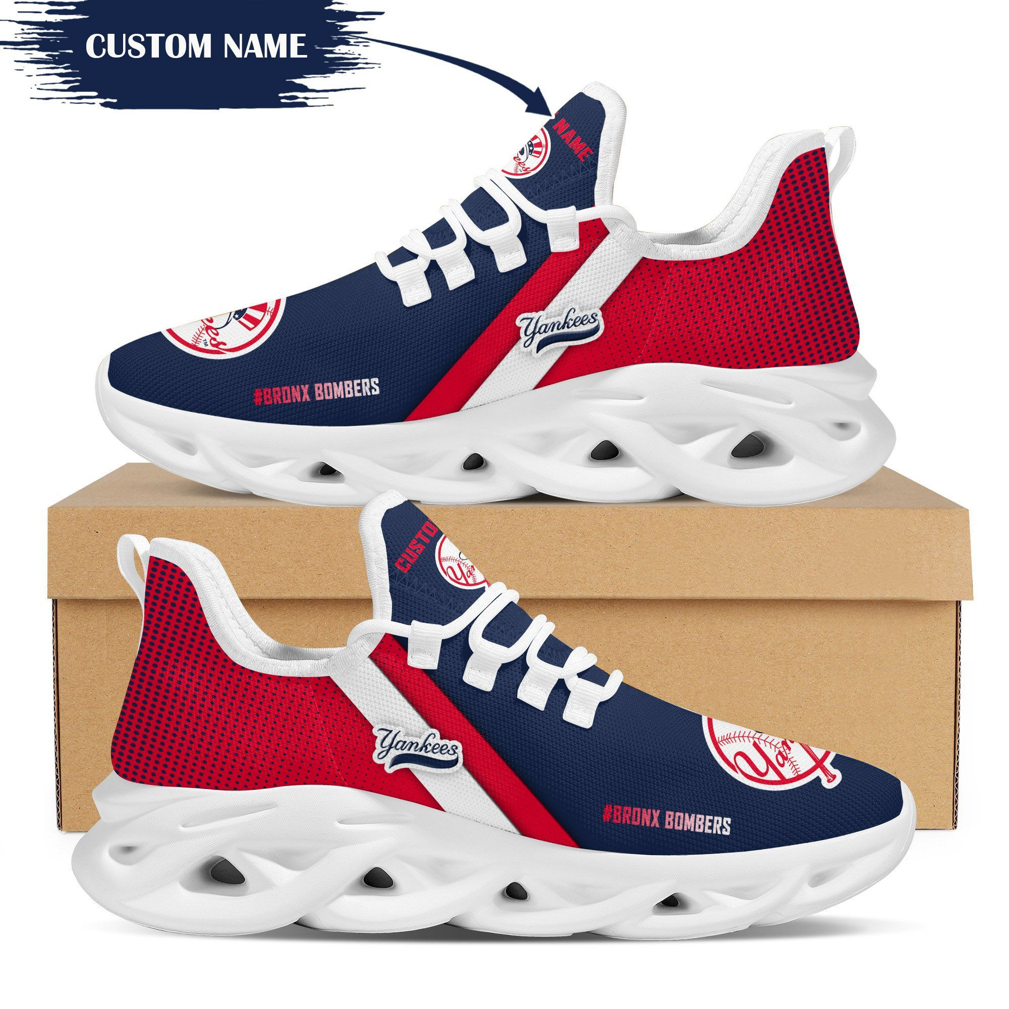 New York Yankees Custom Personalized Max Soul Sneakers Running Sports Shoes