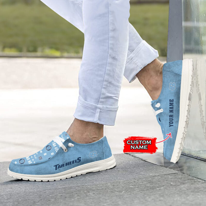 North Carolina Tar Heels Personalized Hey Dude Sports Shoes - Custom Name Design