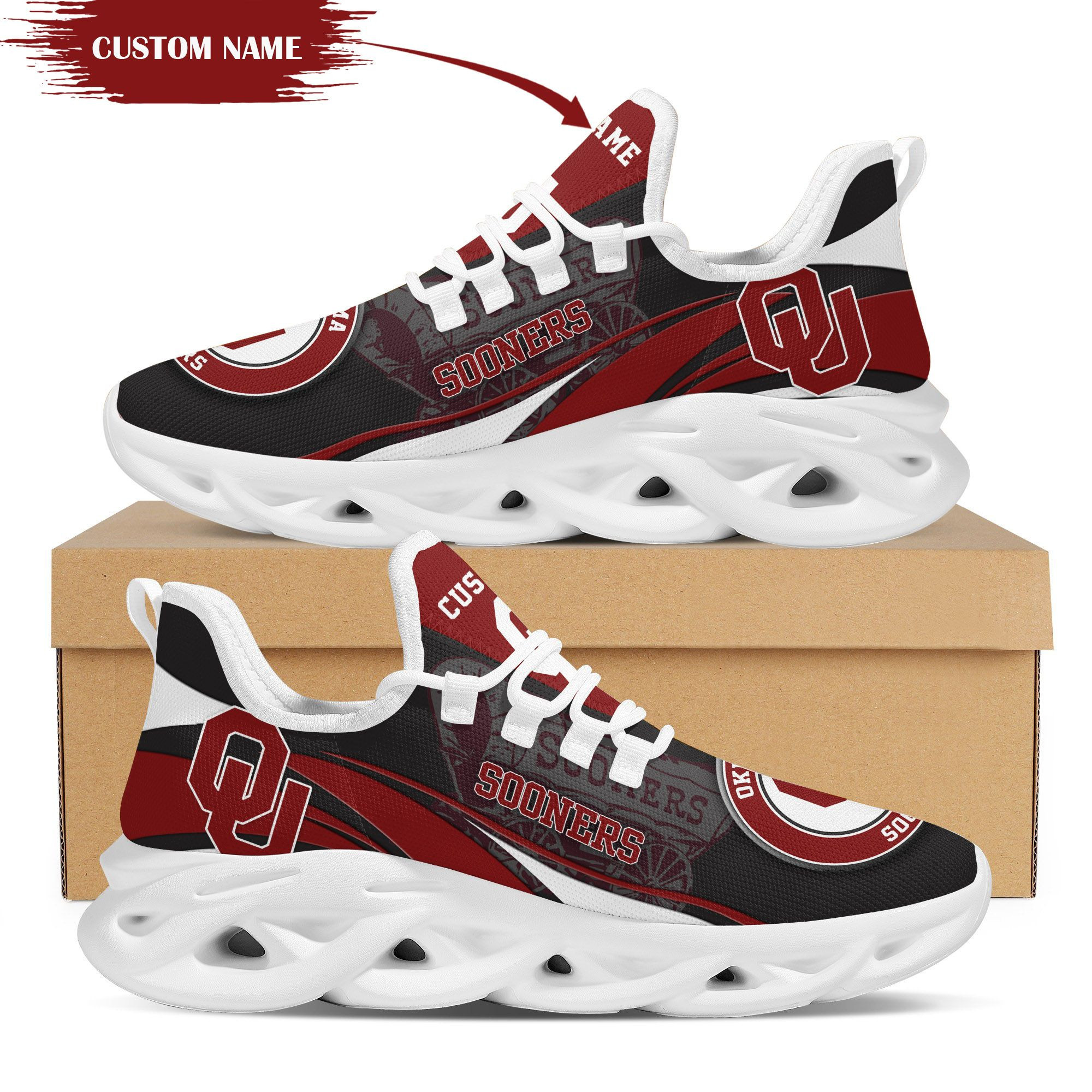 Wisconsin Badgers Custom Name Personalized Max Soul Sneakers Shoes