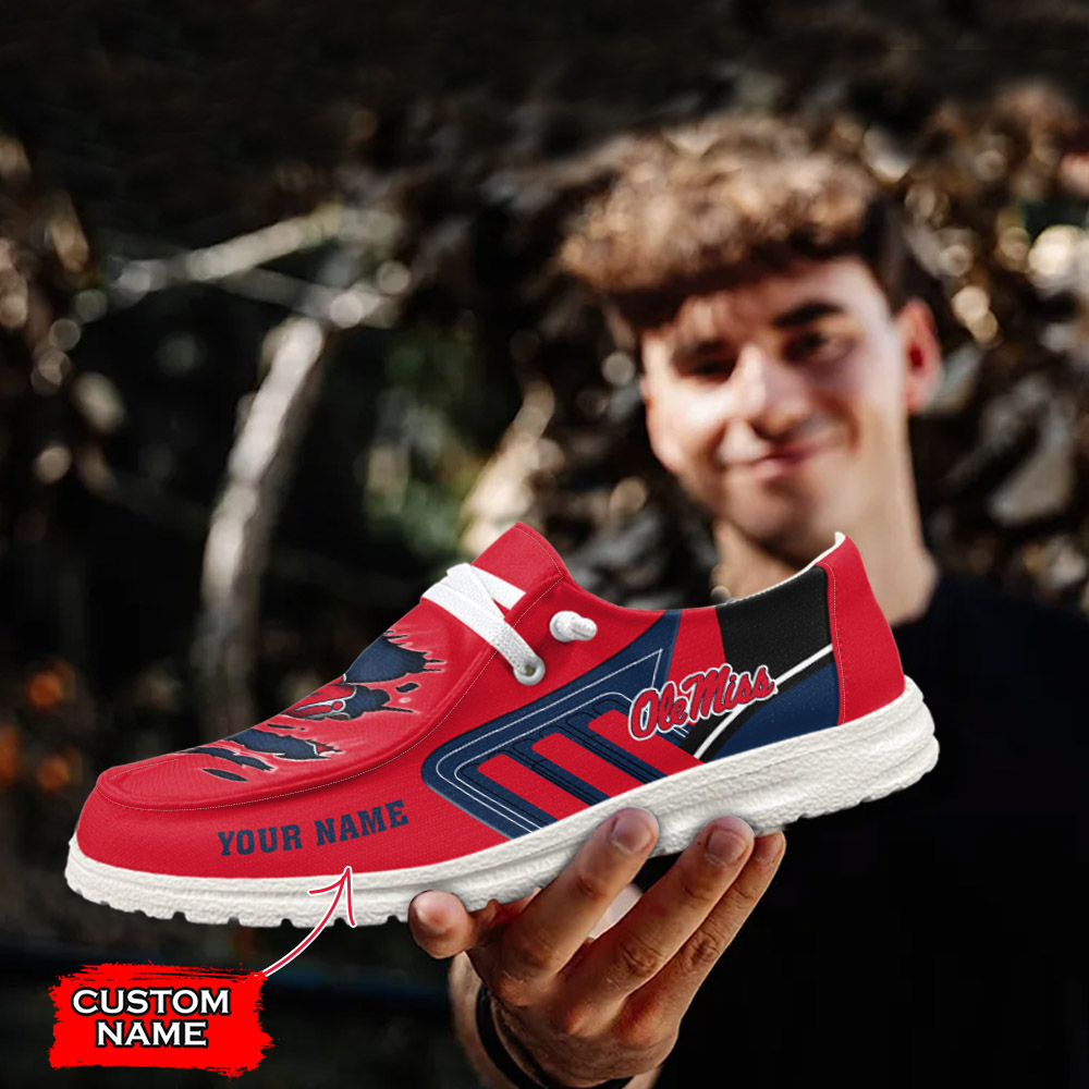 SMU Mustangs Personalized Hey Dude Sports Shoes - Custom Name Design