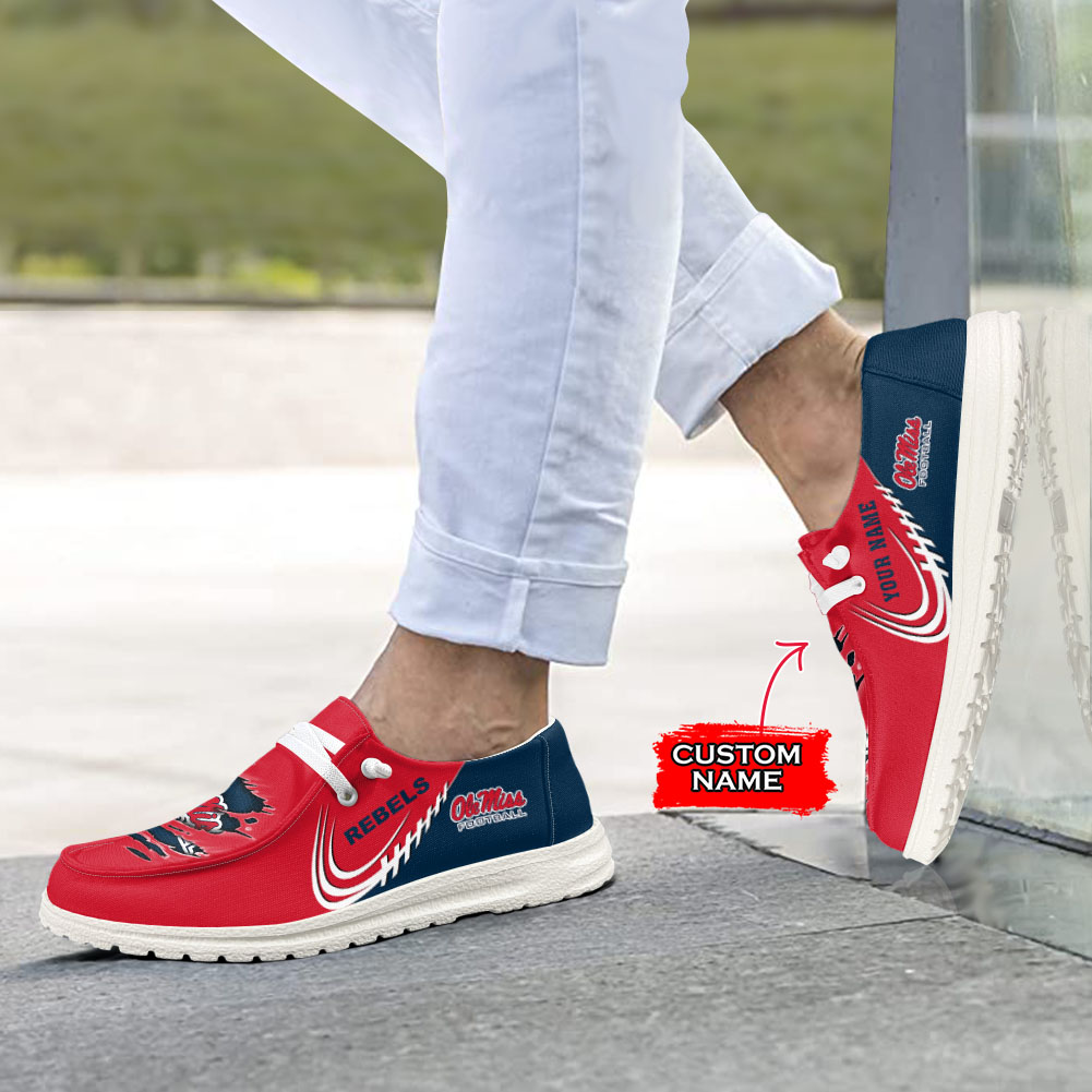 Arkansas Razorbacks Personalized Hey Dude Sports Shoes - Custom Name Design