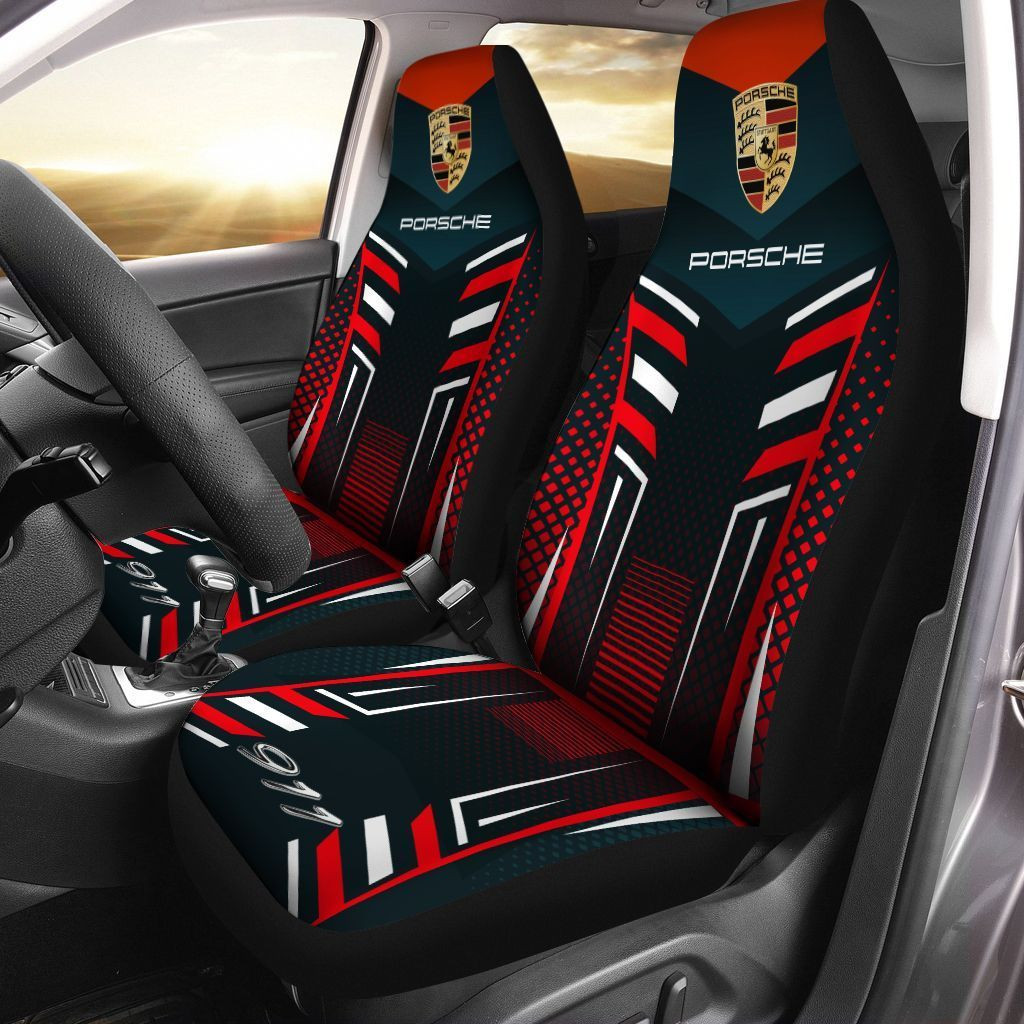 Porsche  Car Seat Cover (Set of 2) Ver 1 (Red)