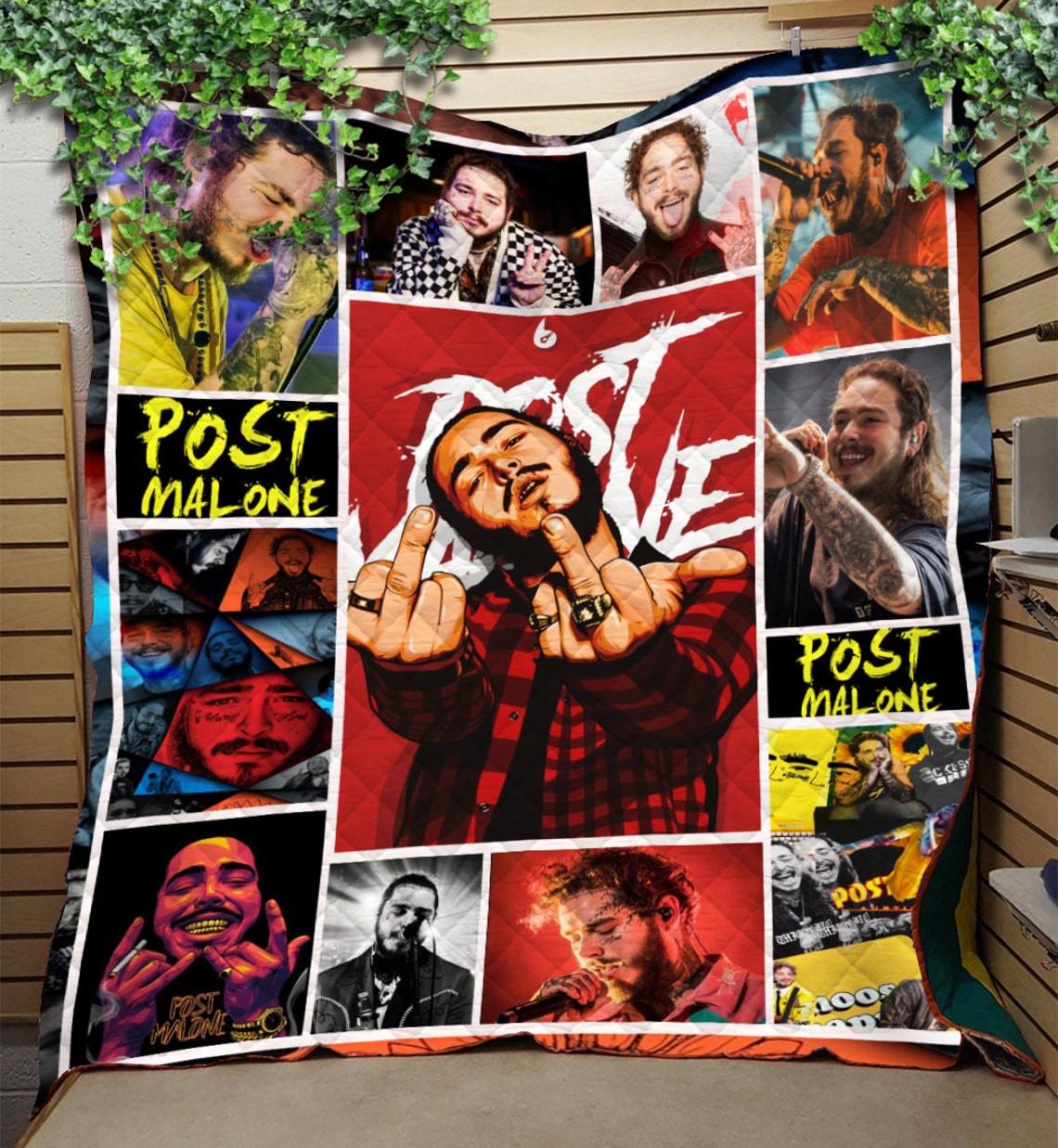 Post Malone Colorful Quilt Blanket, Post Malone Blanket, Post Malone Lover, Music Quilt Blanket, Quilt Blanket 