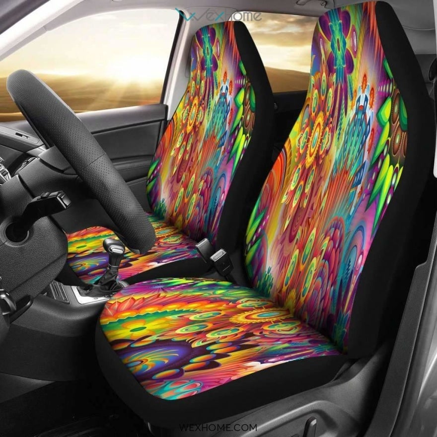 Skulls In Black And Purple Car Seat Covers Amazing Gift Ideas Best Car Decor 2021