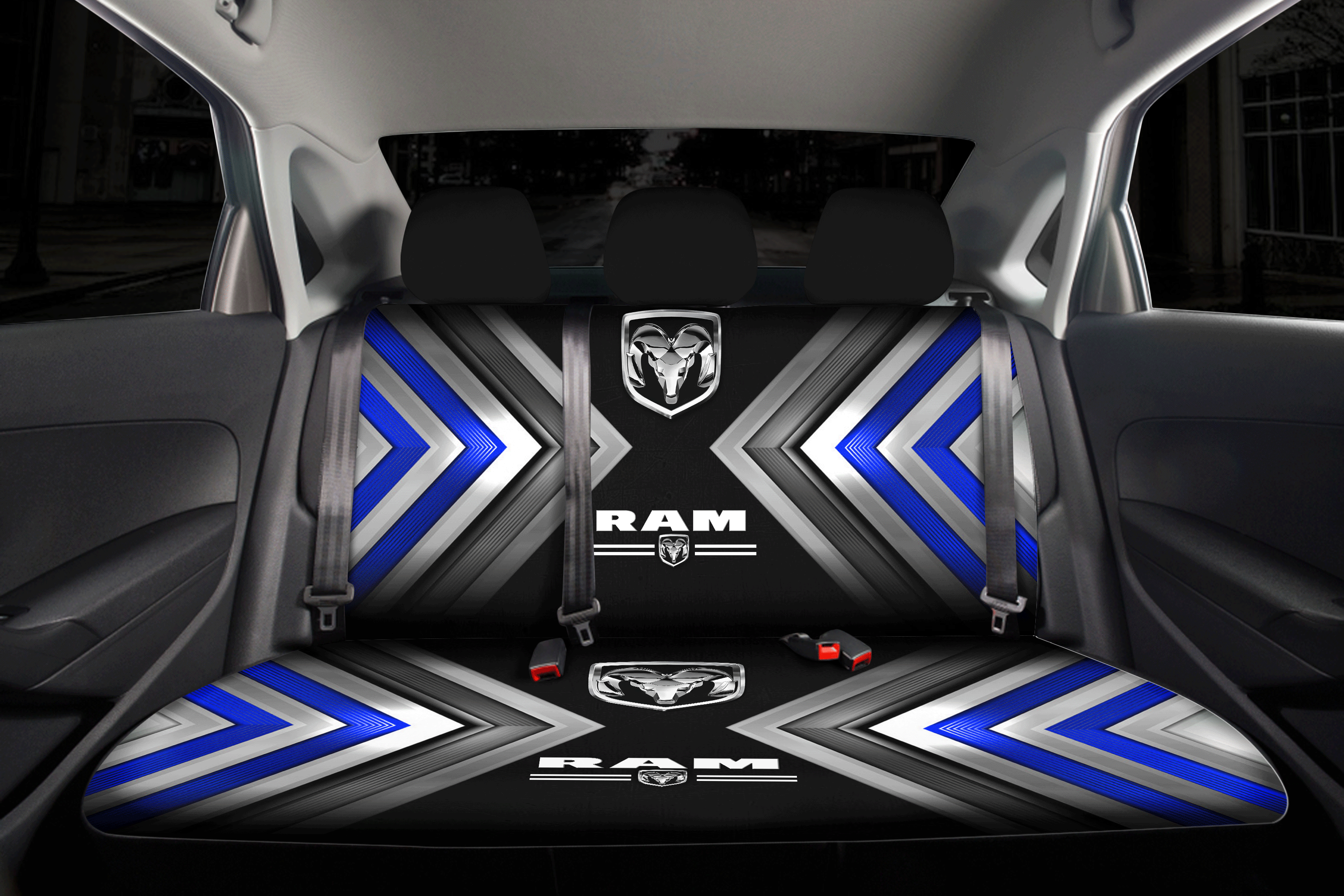 RAM Back Seat Cover ( BLUE) 1
