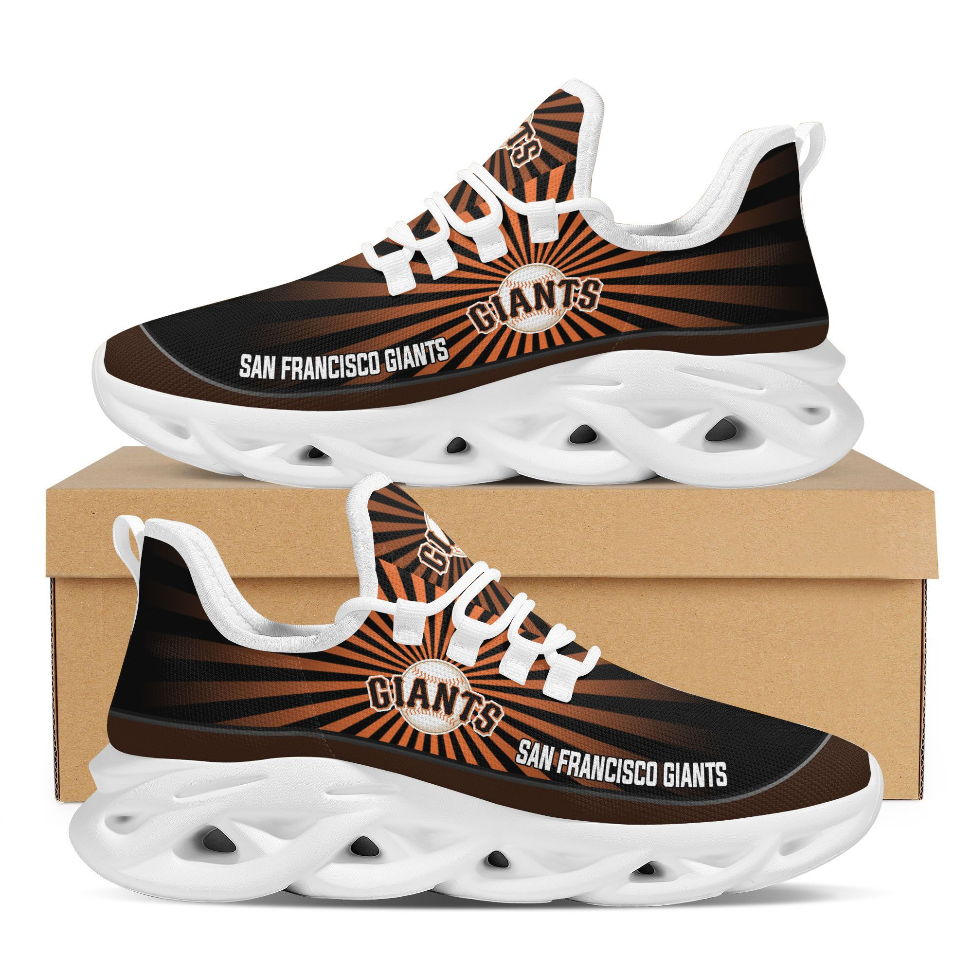 San Francisco Giants Mascot Custom Name Personalized Max Soul Sneakers Running Sports