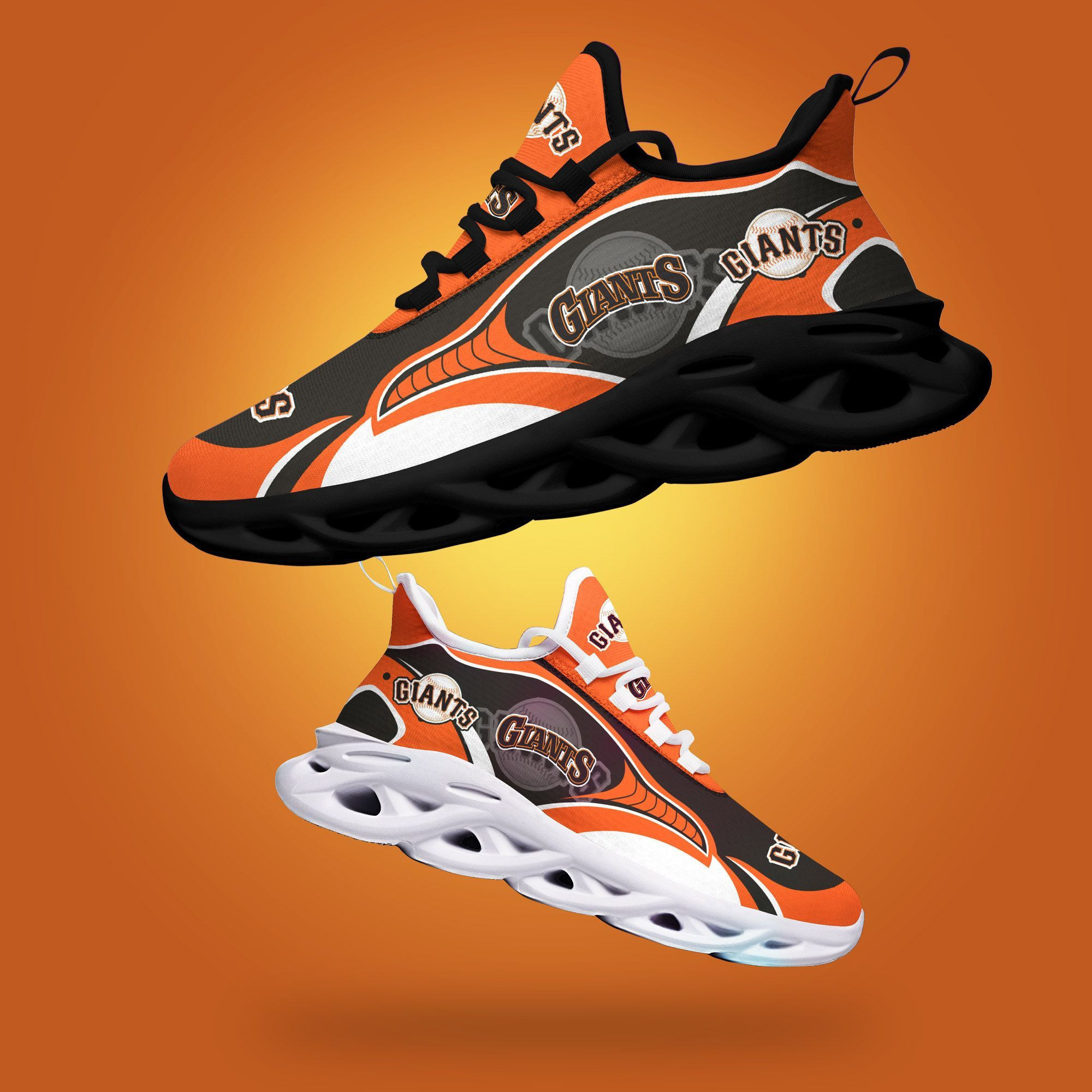 San Francisco Giants  Light Flashes Design Trending Max Soul Clunky Sneaker  Major League Baseball Team