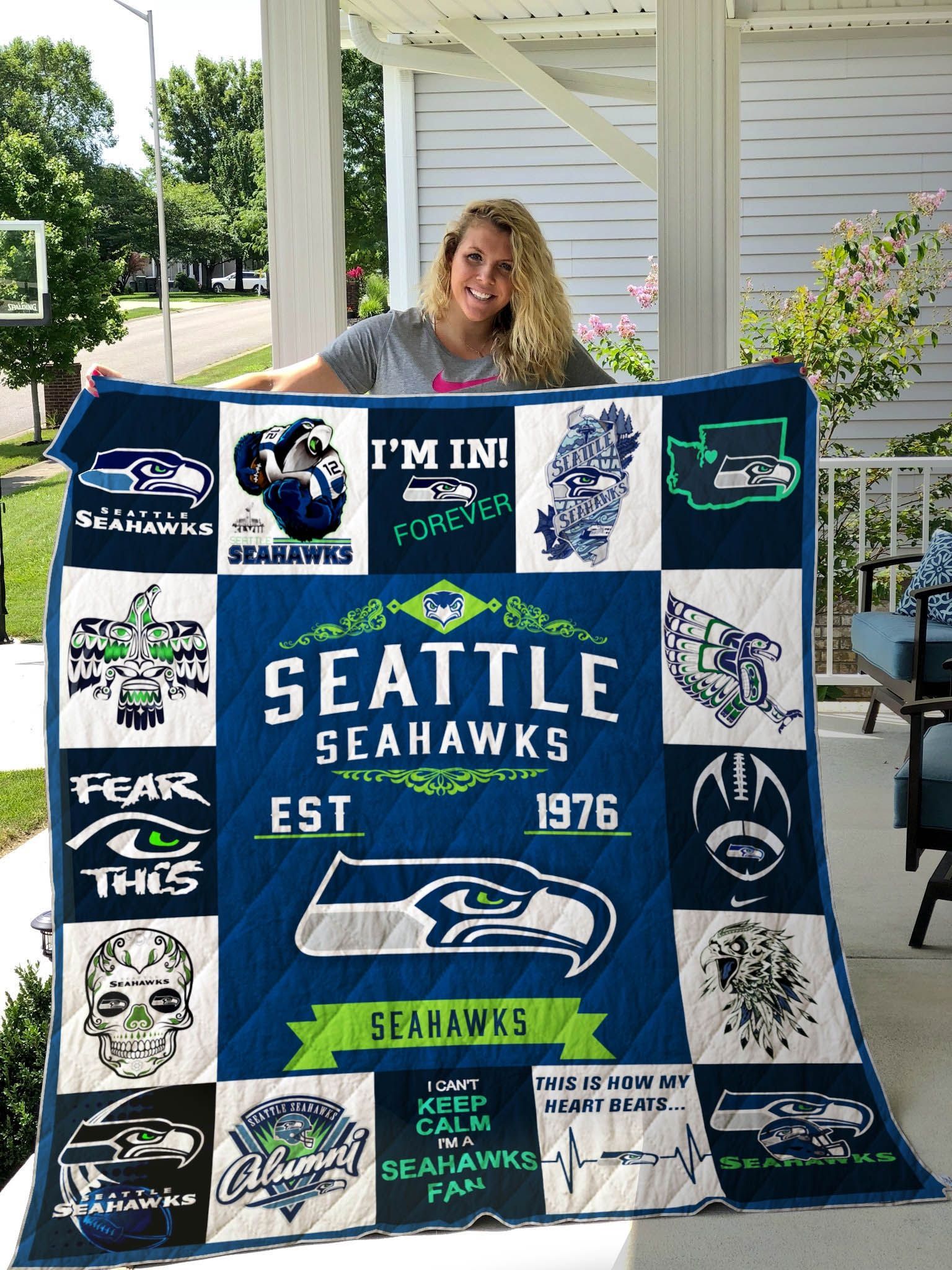 Bl Seattle Seahawks, To My Son Quilt Blanket 